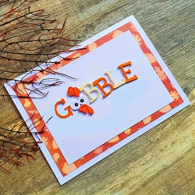 Gobble Turkey Words Thanksgiving Metal Die Cutting Cut Dies