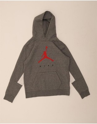Jordan Jungen Grafik Hoodie Pullover 13-14 Jahre XL Grau Colourblock Baumwolle OU05