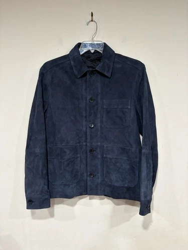 Mr Porter Mr P Suede Chore Jacket Size Medium Navy Blue - product listing photo