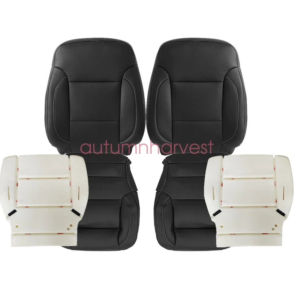 Cubierta de asiento delantera inferior/parte superior/almohadilla de espuma negra para Chevy Suburban 1500 2014-2019 Foto 2 de 4