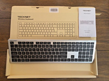 New Tecknet KB-005 slim wireless Bluetooth keyboard w/numb pad and usb charging