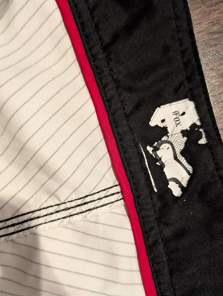 Pantalones Cortos Fox Racing para Hombres 30 Bañadores Bolsillo Carga Blanco Rayas Surf Foto 4 de 4