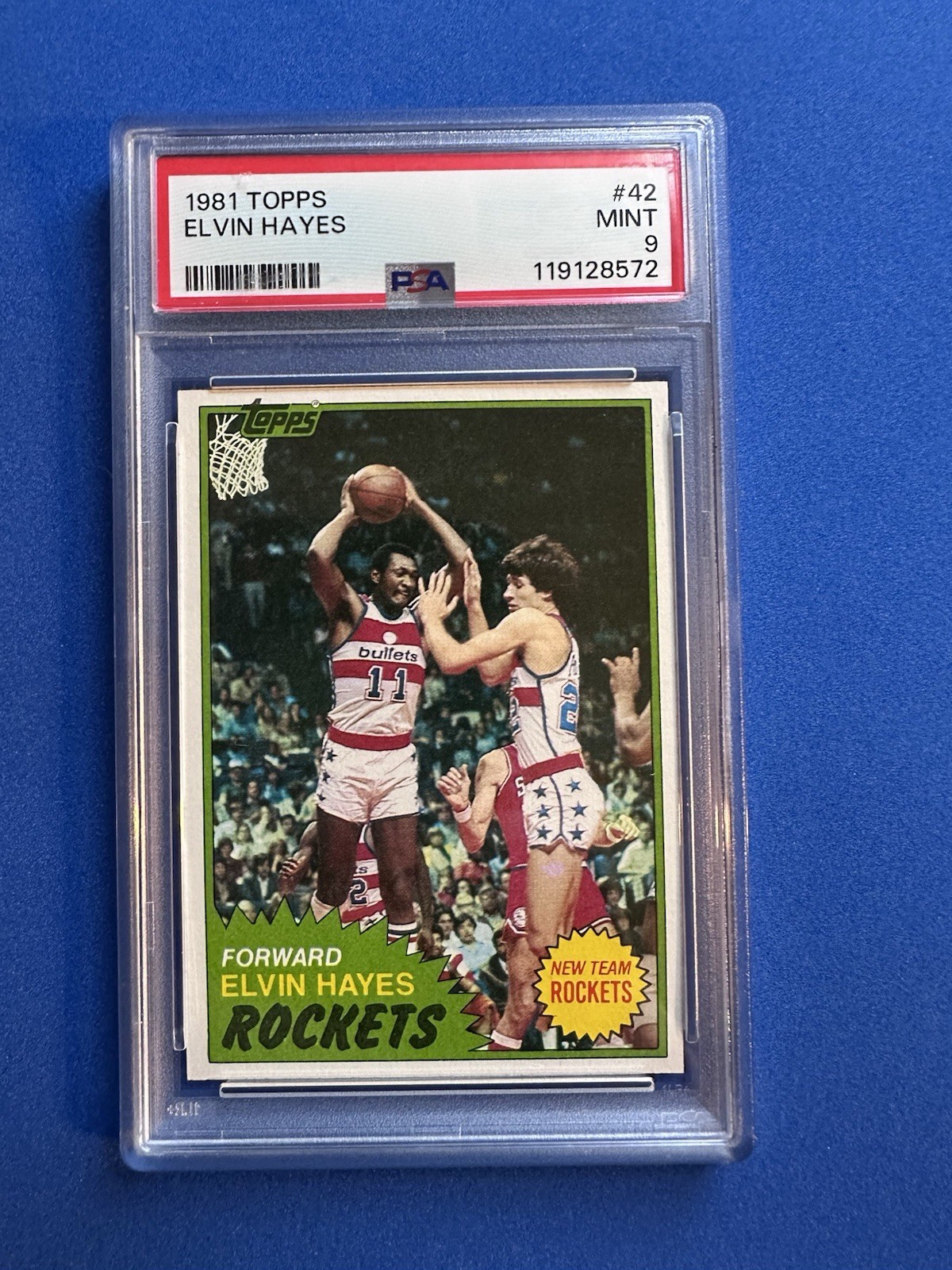 1981 Topps Basketball #42 Elvin Hayes Houston Rockets PSA 9 MINT