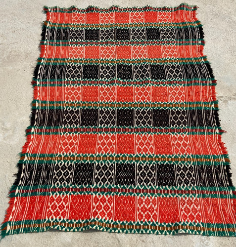 Vintage Traditional Oriental Horizontal stripes Multicolor Kilim Rug 163x104 cm