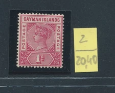 1900 CAYMAN ISLANDS, Stanley Gibbons No. 2 Carmine Roses - Queen Victoria - MNH*