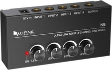 FIFINE 4 Channel Audio Mixer for Microphones Guitars and Keyboards