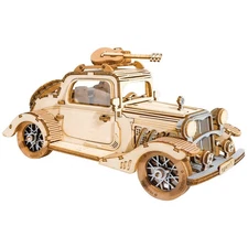ROBOTIME 3D Wooden Puzzles Car DIY Model Kits to Build Wooden Model Vintage C...