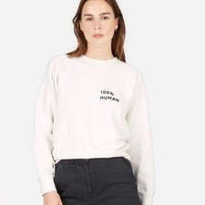 Everlane 100 Human Crewneck Sweatshirt Cream Size S