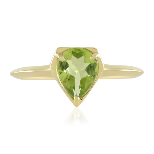 Cavill Peridot Ring Tropfen 0,87Ct 925 Sterlingsilber Vergoldet Damen-image