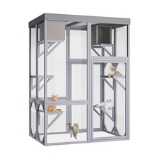 H70" Cattery Cat Catio Kitty Enclosure Villa House Play Platforms Shelter Cage