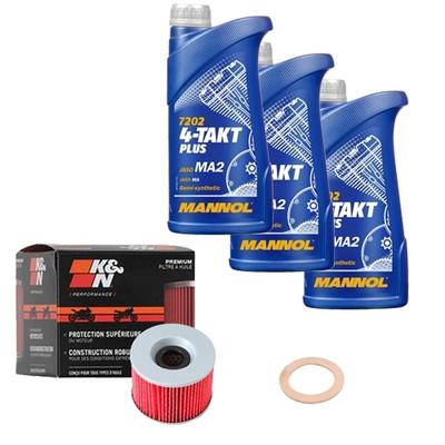 K&N Ölfilter Set MANNOL 10W40 3L für Kawasaki ZL 600 B Eliminator ZL600B Bj.1996