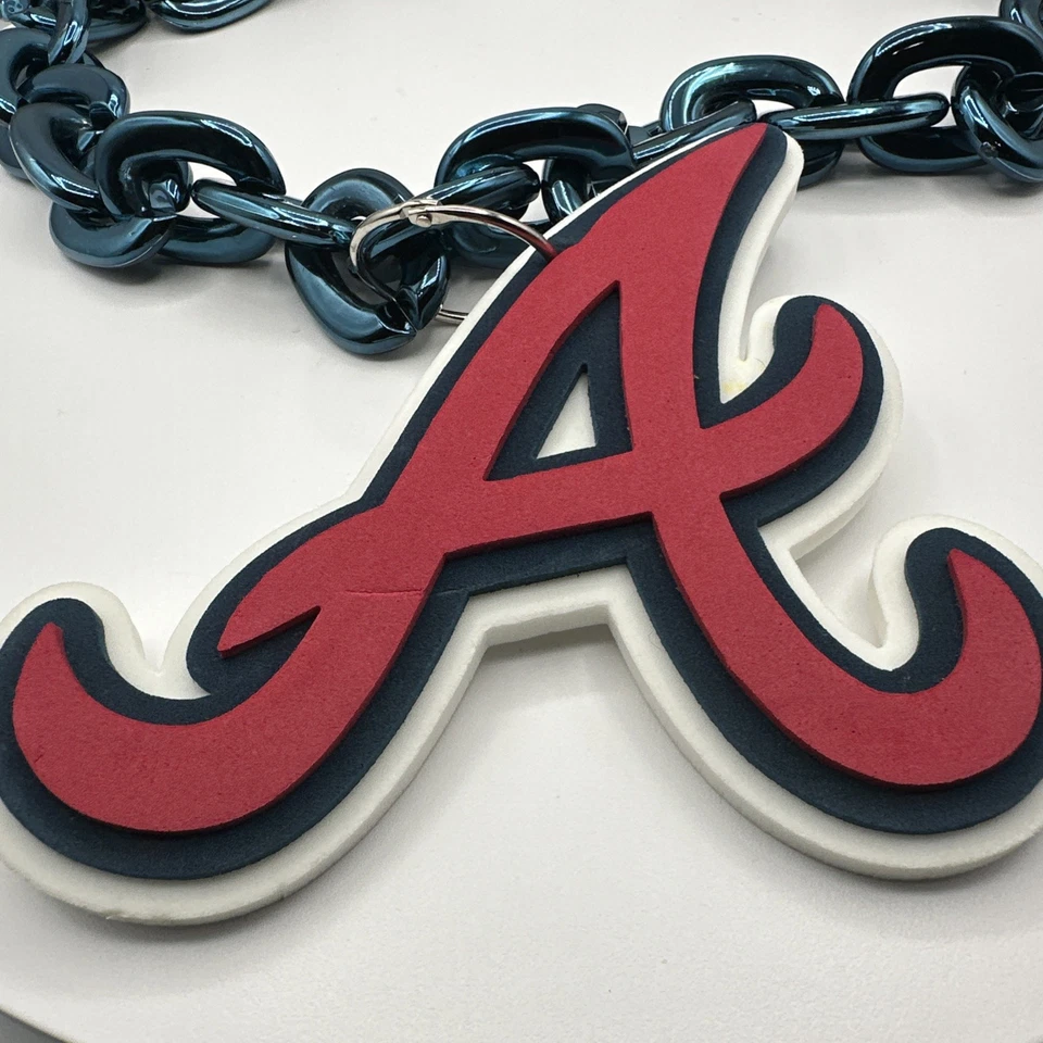 MLB Atlanta Braves BLUE Fan Chain Big Necklace Foam - Image 3 of 4
