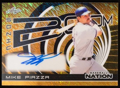 Mike Piazza Auto 1/1  2025 Leaf Baseball Nation Gold Shimmer Sonic Boom