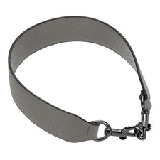 22.83" PU Leather Short Bag Strap with Clasp, Grey, Metallic Black Buckle