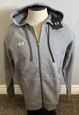 Under Armour Hoodie Mens Medium Gray UA Rival Fleece Full Zip Sweatshirt NWT 