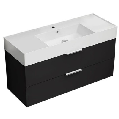 Nameeks Derin-4818-W Derin 48'' Wall Mounted Single Basin Vanity - Black
