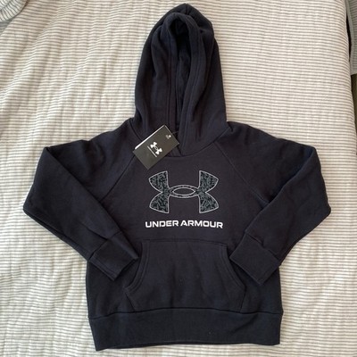 Girl s UNDER ARMOUR Rival Fleece Big Logo Print Hoodie | Black | Youth Small