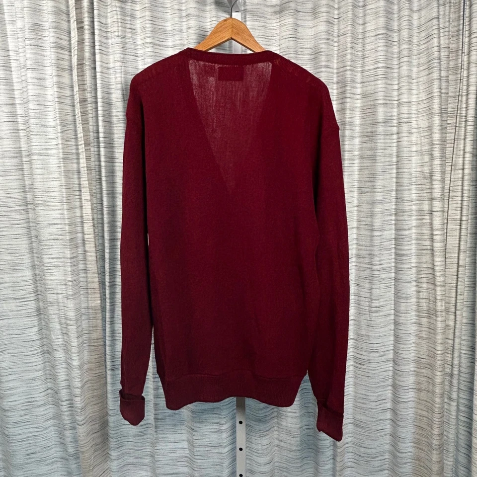 Pendleton 100% Pure Virgin Wool Cardigan Sweater Men Burgundy Large USA Made VTG - Image 2 of 4
