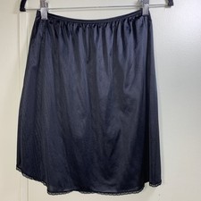 Black Half Slip Mini Skirt 20" Lingerie Style 11-122 Modest Lace Minimal