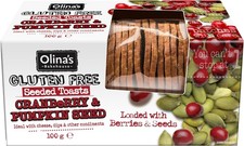 Olinas Bakehouse Gluten Free Cranberry & Pumpkin Seeded Toasts 100g-2 Pack 94.80 per kilo