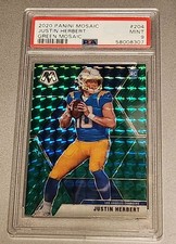 Justin Herbert 2020 Mosaic Green Mosaic Rookie Card #204 PSA 9. rookie card picture