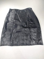 Vintage Dead Stock Wilsons Black Authentic Leather Mini Skirt Size 10 Y2K Grunge