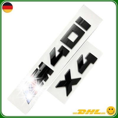 1x M40i+ 1x X4 Emblem für BMW X4 M40 Kofferraum/Heckklappe Hochglänz