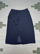 Ted Baker London Daffnie Frill Front Asymmetrical Skirt Women 4 Blue Stretch New