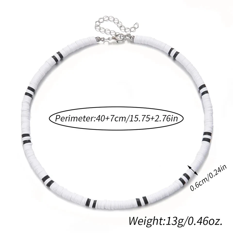 Collar de cuentas de madera hecho a mano vintage africano surfista arcilla colgante hombres joyería Foto 3 de 4