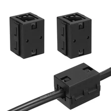 19mm Clip-on Ferrite Ring Core Square for Cable, Black Enhanced 2pcs