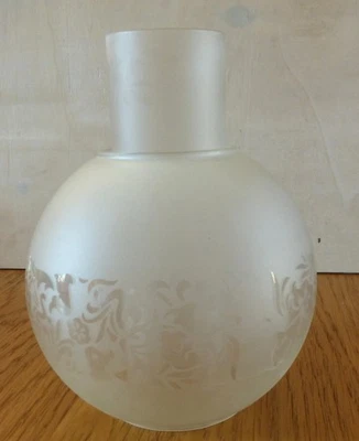 Boule Globe D. 125 mm et Tube Verre Dépoli,Motifs,pour Lampe à Pétrole - Photo 1/4