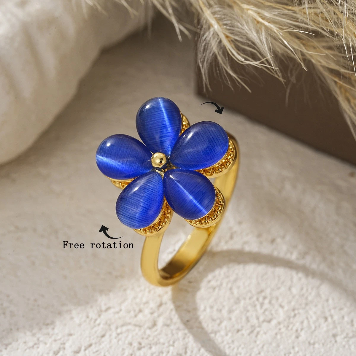 Anillo De Oro Rosa Con Amatista Y Morganita - Diseño Floral - Tallas Del 6 Al 10