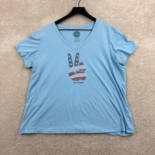 Life Is Good T Shirt Womens Size Large Blue S...