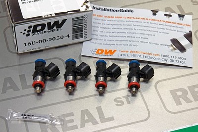 DeatschWerks Bosch EV14 Universal 38mm compact matched set of 4 injectors 50lb