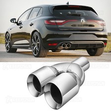 For Renault Megane Stainless 2.5" inlet 3.5" Outlet Dual Exhaust Tip Tail Pipe