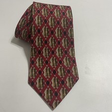 Gitman Bros Neck Tie Red 58.5" Long x 3.75 Wide Diamond Silk
