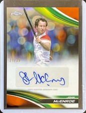 John McEnroe Auto - 2025 Topps Chrome Tennis - Arancione - Numerato /25