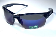 NEW IZOD Polarized Blue Purple Lens Wrap 6008 Sports Rimeless Sunglasses  Case