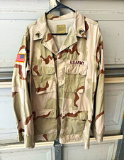 U.S. Army 3-Color Desert Camouflage BDU Uniform Coat Jacket Large Long