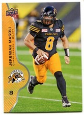 2017 Upper Deck CFL Jeremiah Masoli Card #80 Hamilton Tiger-Cats Ole Miss