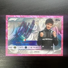 2025 topps turbo attax formula 1, Kimi Antonelli pink Autograph card #44