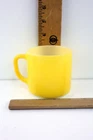 Federal Glass VINTAGE MCM Yellow Milk Glass D Handle Coffee Cup Mug USA