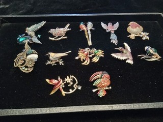 12 Pieces Adorable Birds New Fashion Costume Jewelry Brooches Pins Jewelry Lot