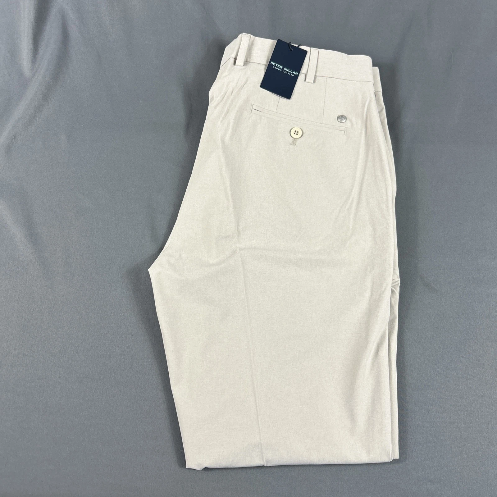 Peter Millar Golf Pants Crown Crafted Surge 35 x 30 Oat Beige NWT MSRP $198