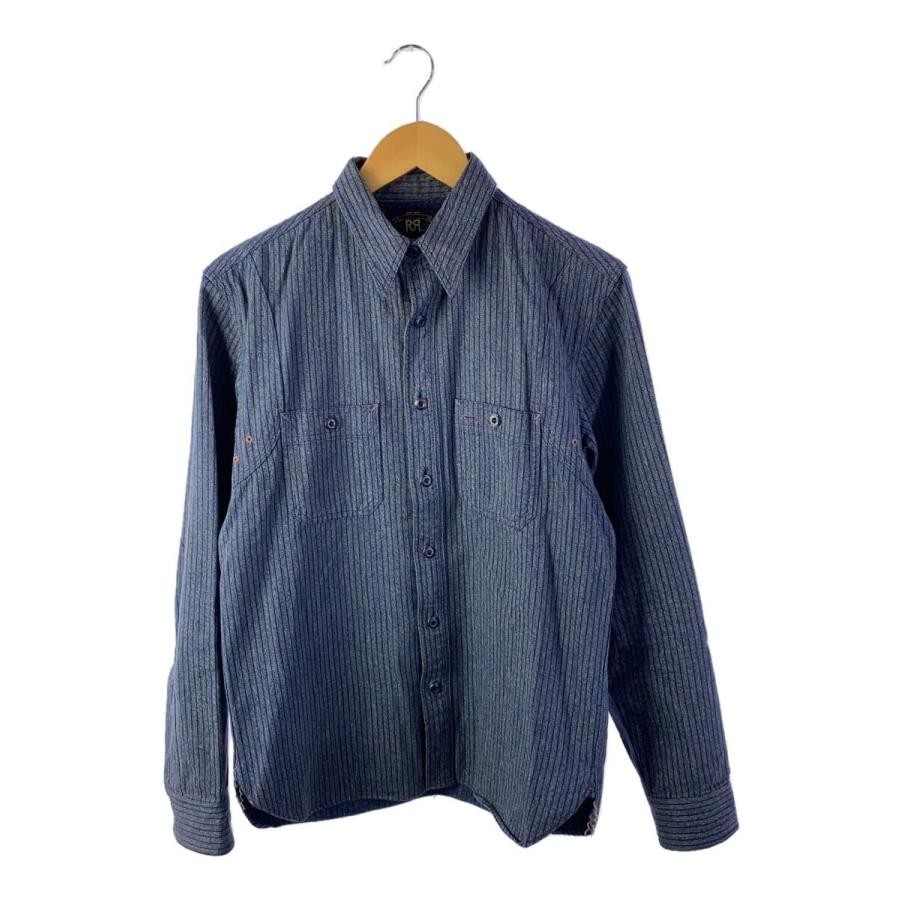 RRL Work Long-Sleeve Shirt, Cotton, Navy Stripe | eBay