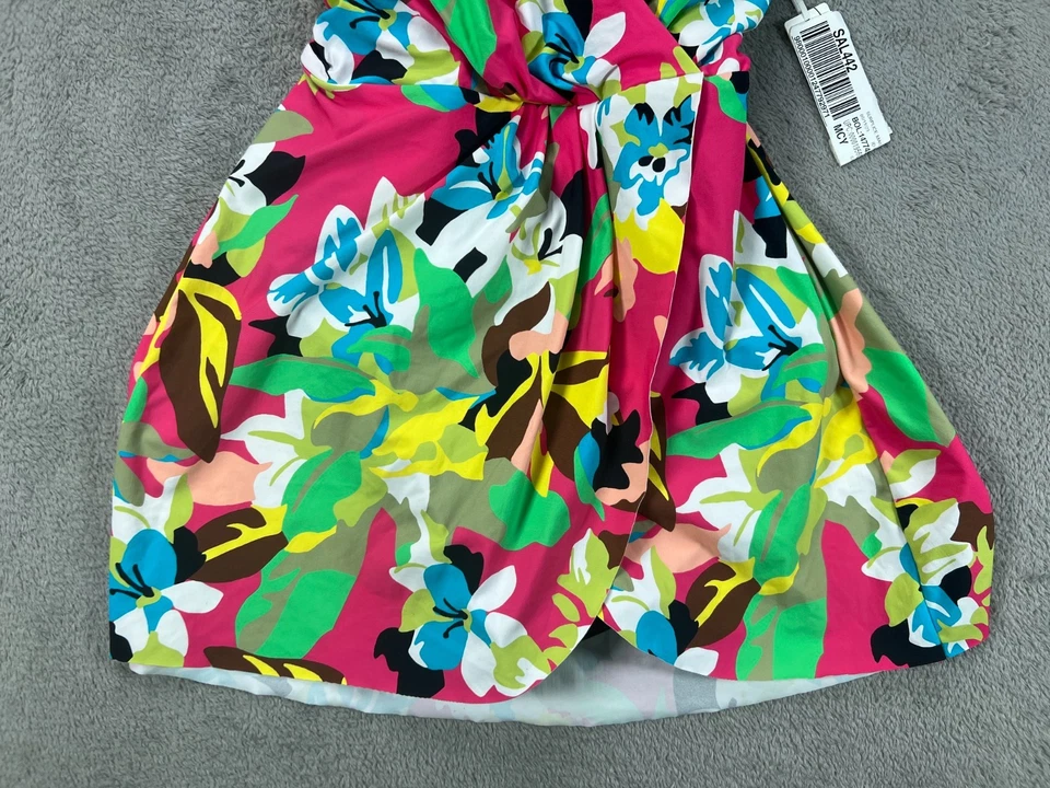 Anne Cole Maillot Print Surplice Swim Dress Pink Floral Womens Sz 10 Swim Dress - Image 4 of 4