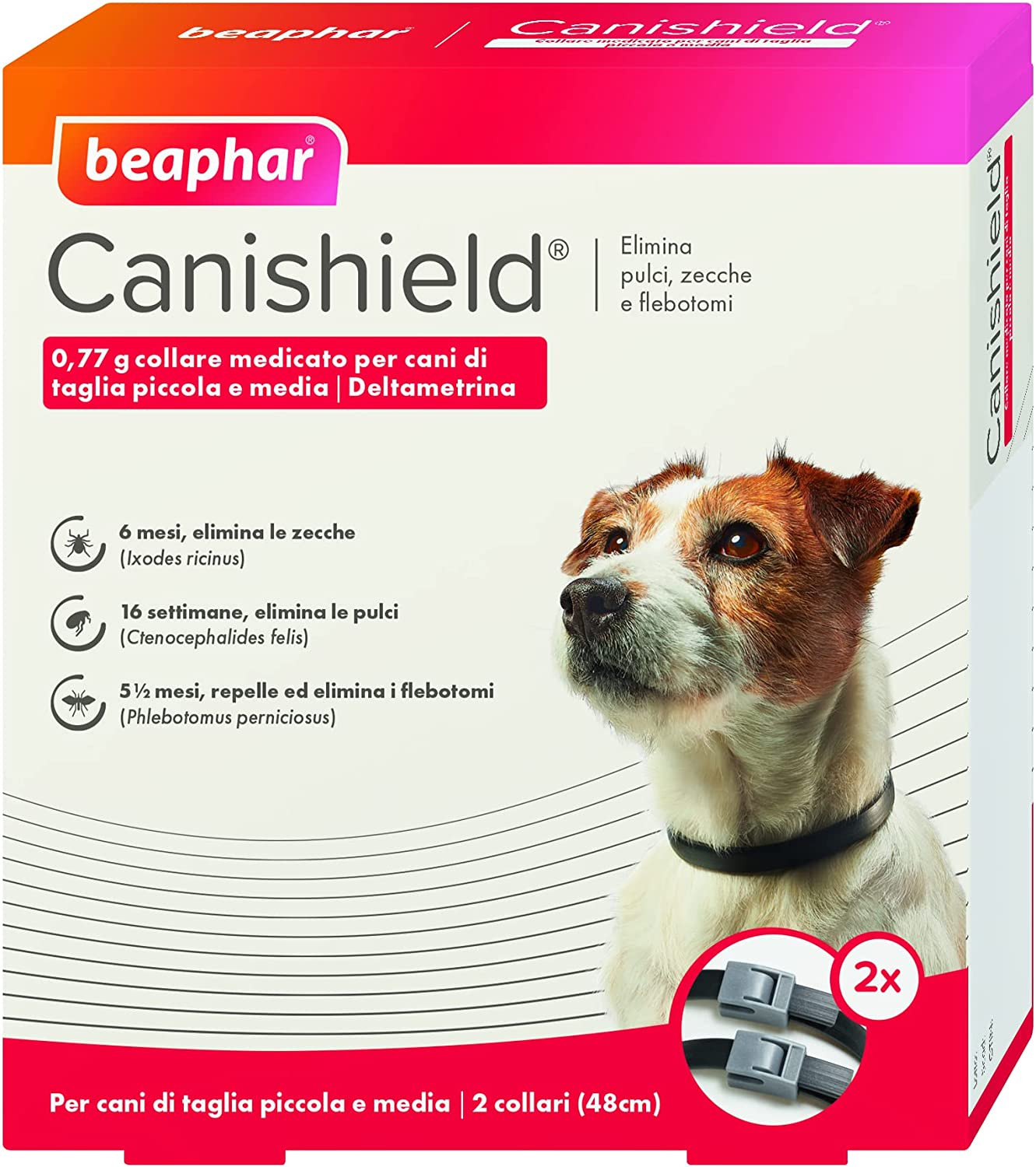 Miglior Prezzo Canishield Collare Antiparassitario 2x48 cm Cani