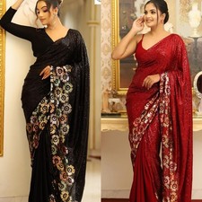 Saree Party Indian Wear Sari Designer Bollywood Blouse Wedding Ethnic Pakistani