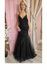 Jovani Fishtail Formal Prom Evening Dress Corset Mermaid Lace Up Back Backless10