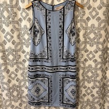 Philosophy Baroque Print Sky Blue Sleeveless Sheath Dress Women’s Size 2
